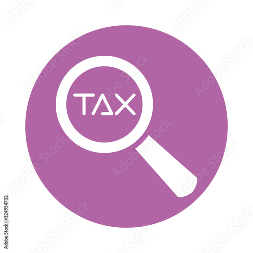 tax obligation with magnifying glass