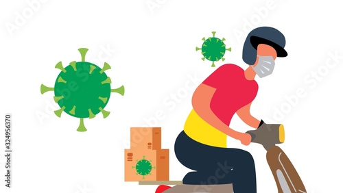 Corona virus in China. people white medical face mask. Concept of coronavirus quarantine. vector ilustration