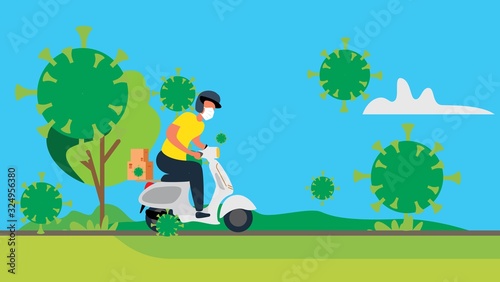 Corona virus in China. people white medical face mask. Concept of coronavirus quarantine. vector ilustration