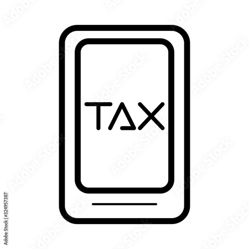 smartphone with tax obligation isolated icon