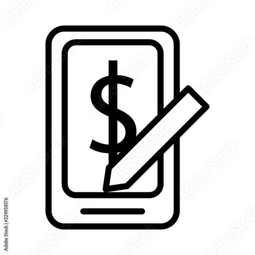 smartphone with money dollar symbol