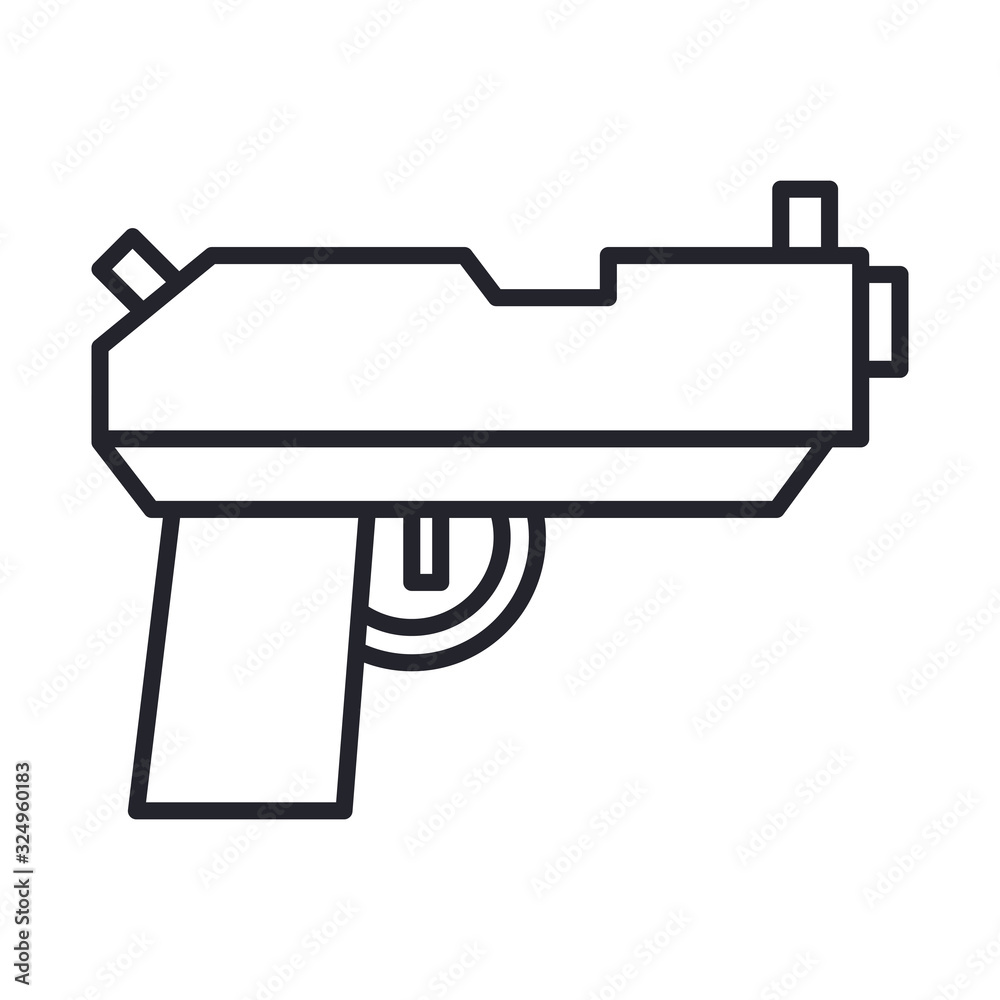 gun military force line and fill style icon gun military force line and fill style icon