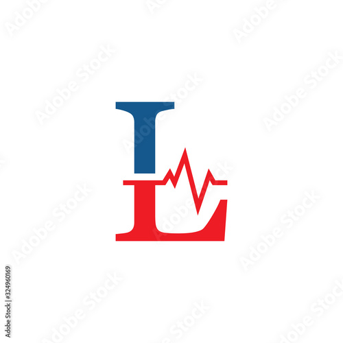 initial letter l cardiogram logo vector
