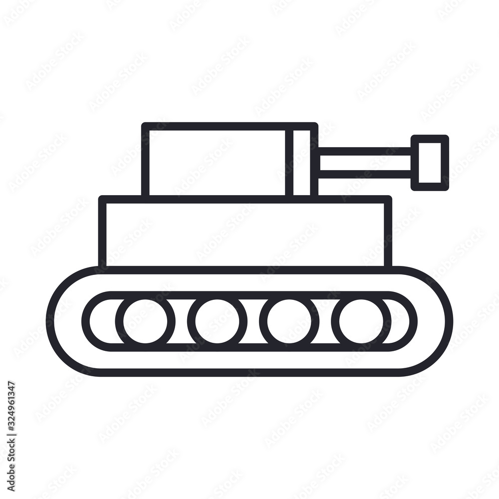 tank military force line and fill style icon tank military force line and fill style icon