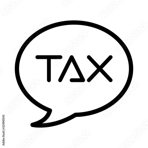 speech bubble with tax word isolated icon