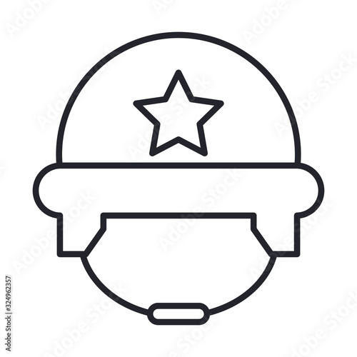 military force helmet line and fill style icon