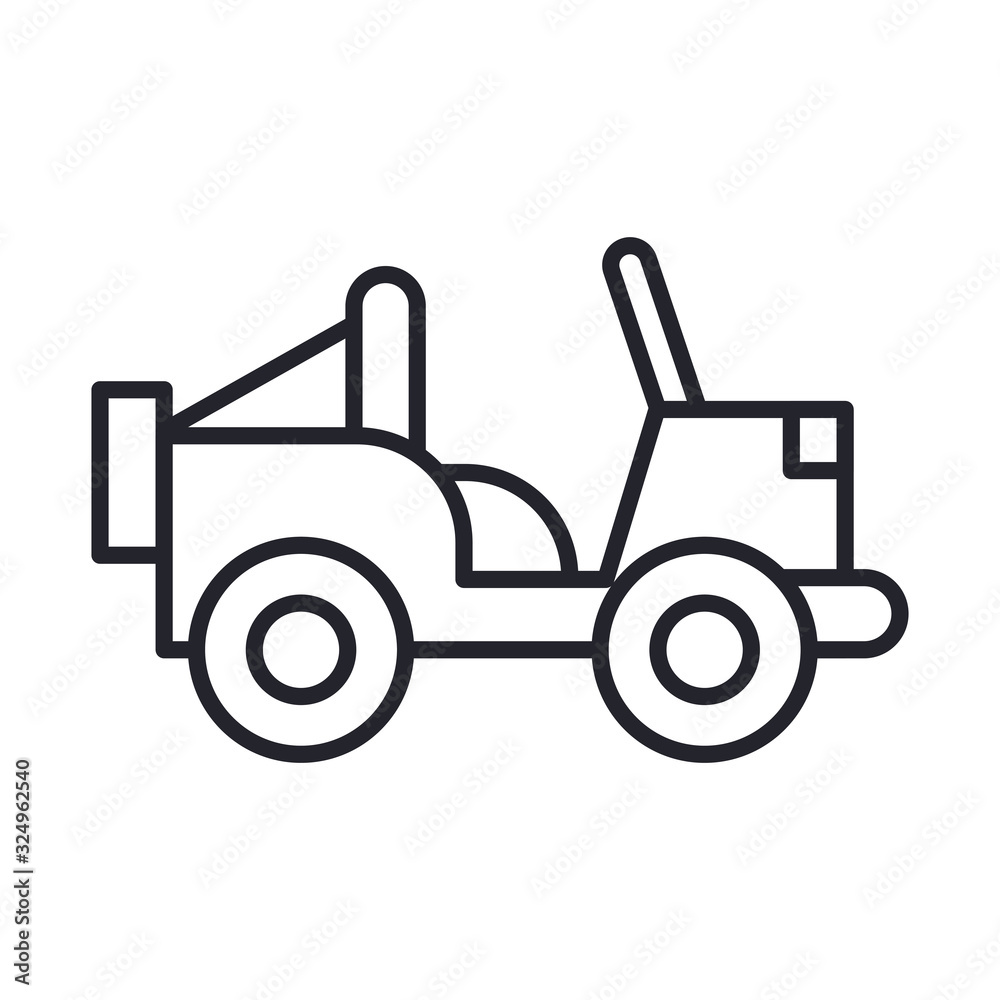 military jeep vehicle line and fill style icon