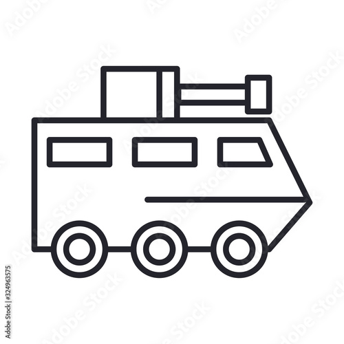 tank military force line and fill style icon