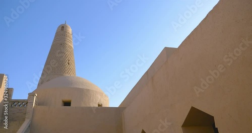 Emin minaret or Sugong tower in Turpan. the largest ancient Islamic tower in Turpan Xinjiang, China.
