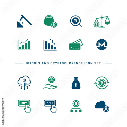 BITCOIN AND CRYPTOCURRENCY ICON SET