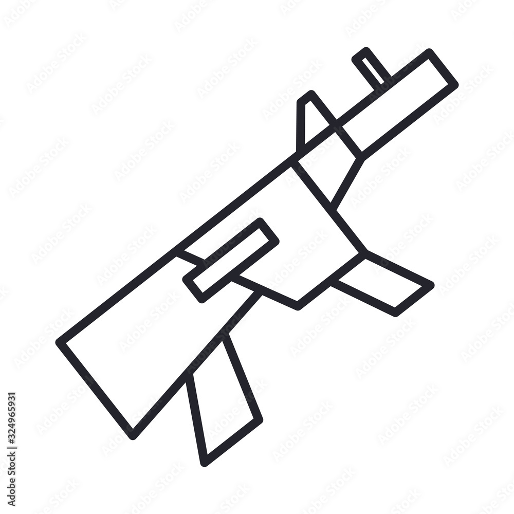 gun military force line and fill style icon