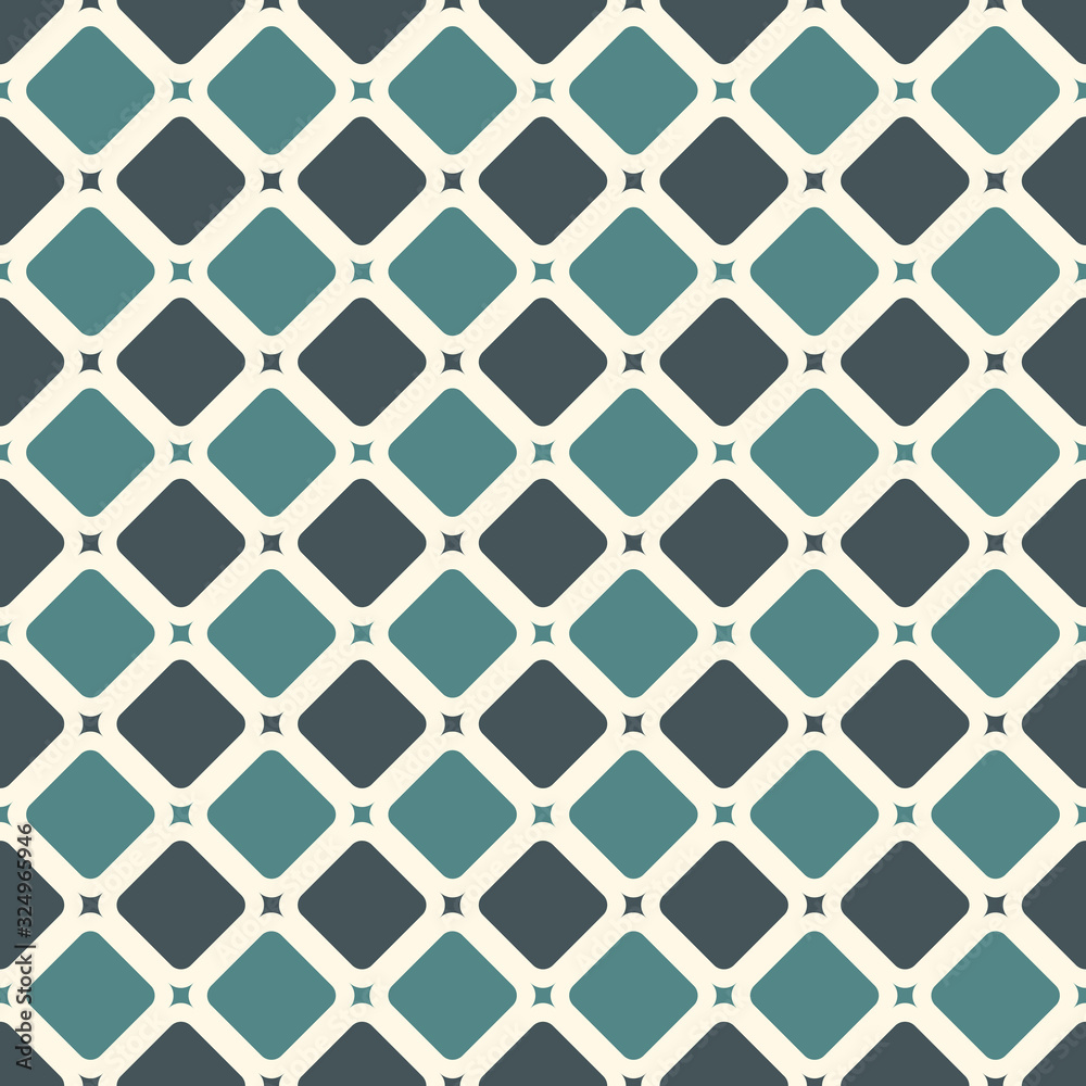 Contemporary geometric seamless pattern. Repeated squares, diamonds motif. Simple ornament. Modern abstract background Contemporary geometric seamless pattern. Repeated squares, diamonds motif. Simple ornament. Modern abstract background
