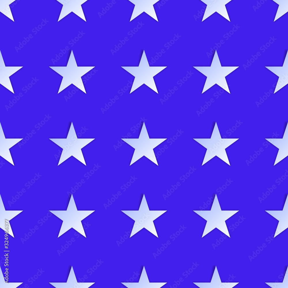 USA style seamless pattern white stars on blue background. Vector illustration. USA style seamless pattern white stars on blue background. Vector illustration.