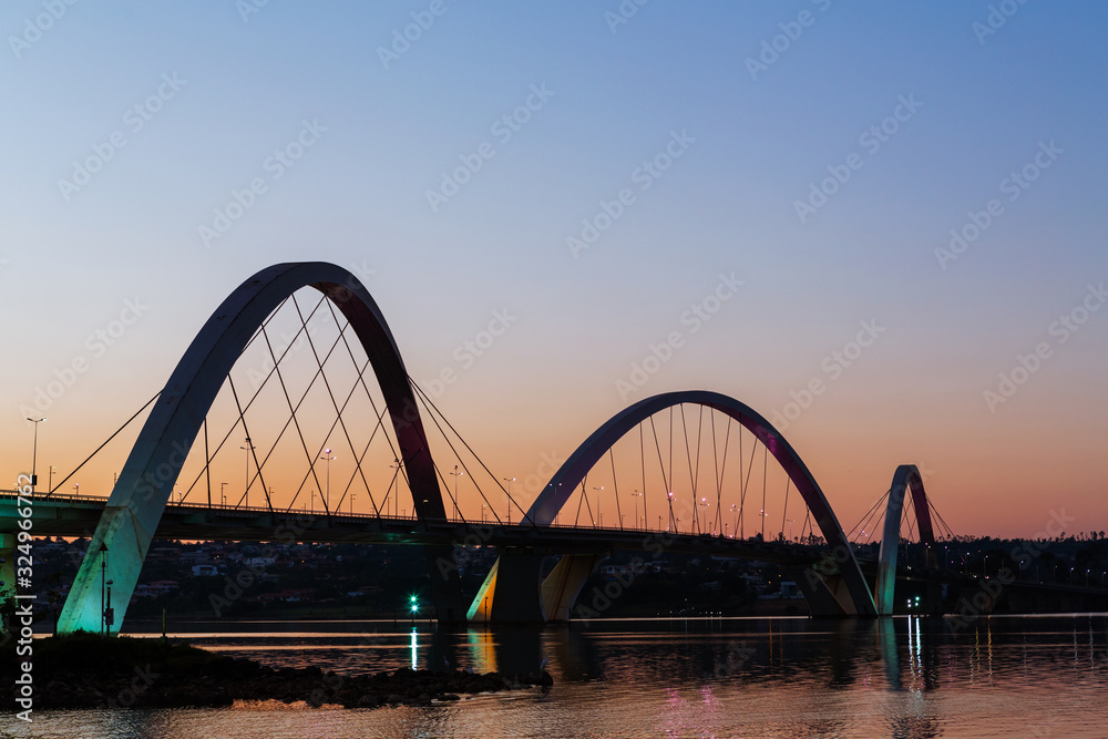 Fototapeta premium Bridge over the artificial lake in Brasilia.