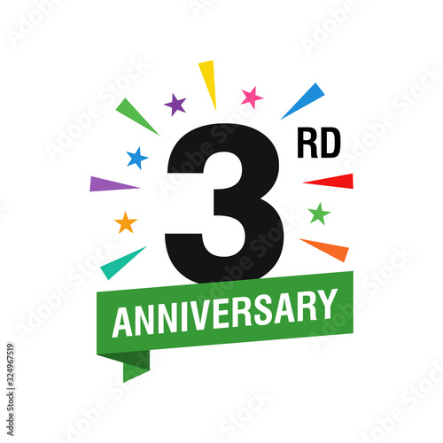 3rd Years Anniversary Logo Design Vector