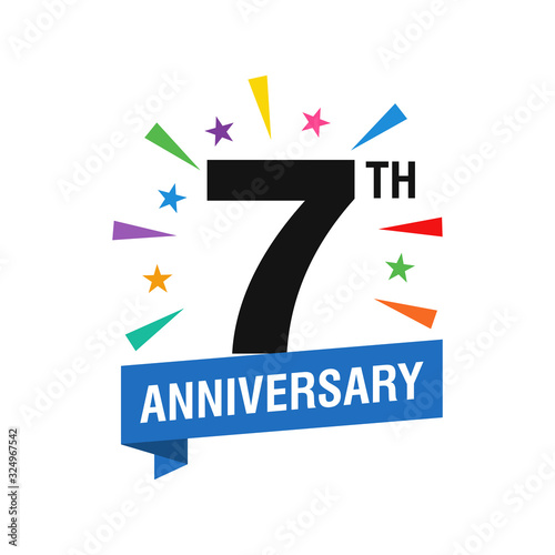 7th Years Anniversary Logo Design Vector