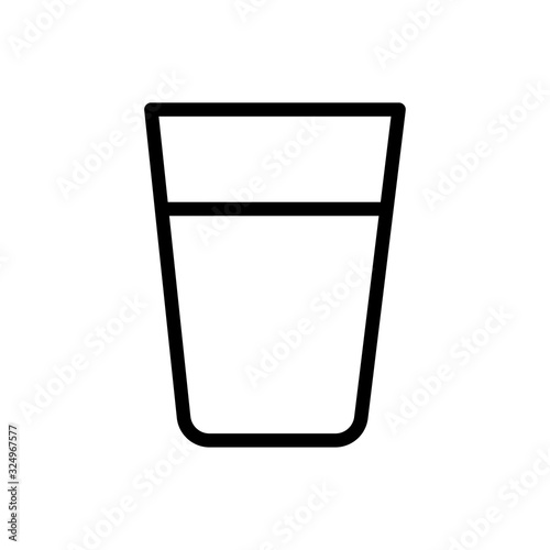 mineral water glass icon line style