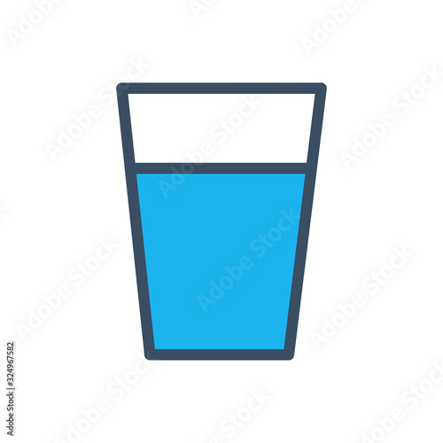 Mineral water glass icon filled outline style