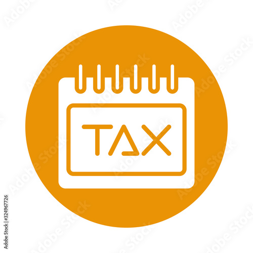 calendar with tax obligation icon