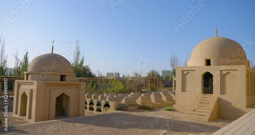 Emin minaret or Sugong tower in Turpan. the largest ancient Islamic tower in Turpan Xinjiang, China.