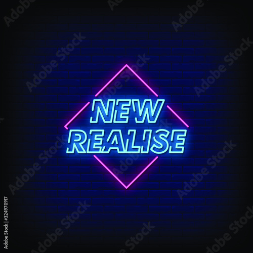 New Realise Neon Signs Style Text Vector