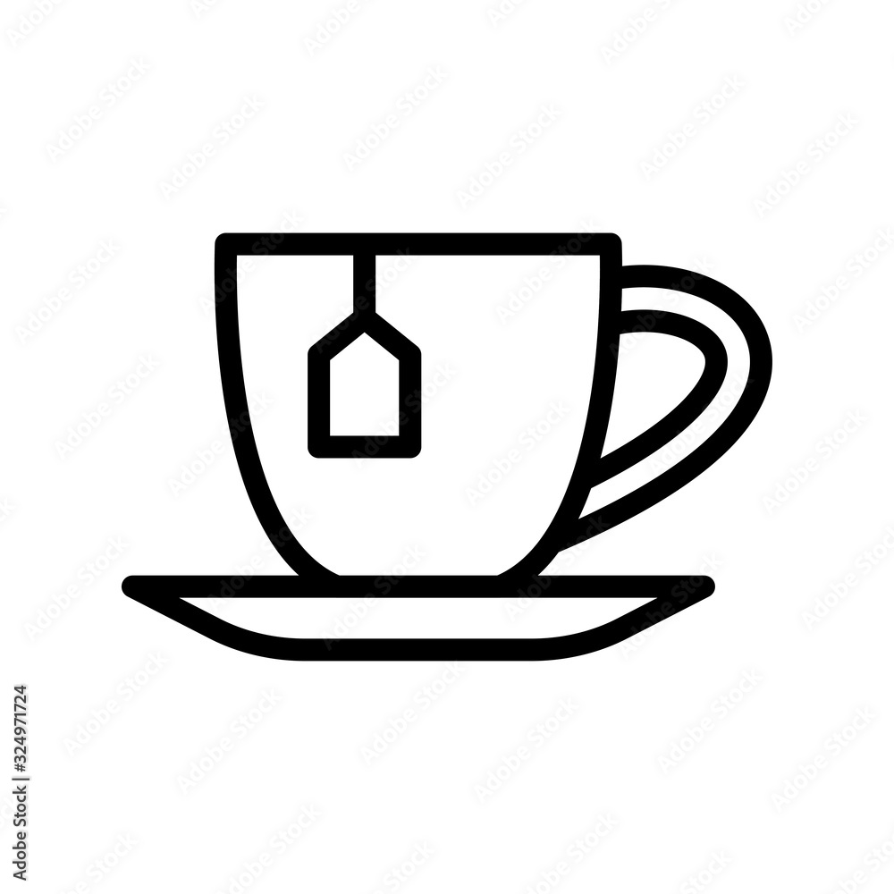 Tea cup icon line style Tea cup icon line style