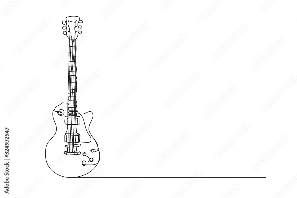 Naklejka premium electric guitar , line drawing style,vector design