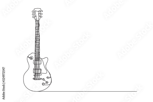 electric guitar , line drawing style,vector design