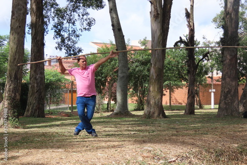 man jumping in park