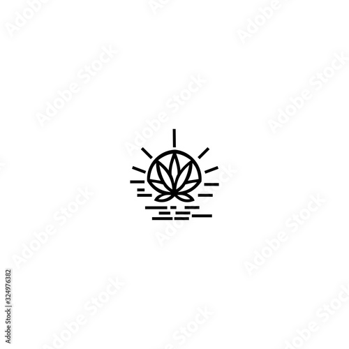 Canabis leaf vector illustration icon design