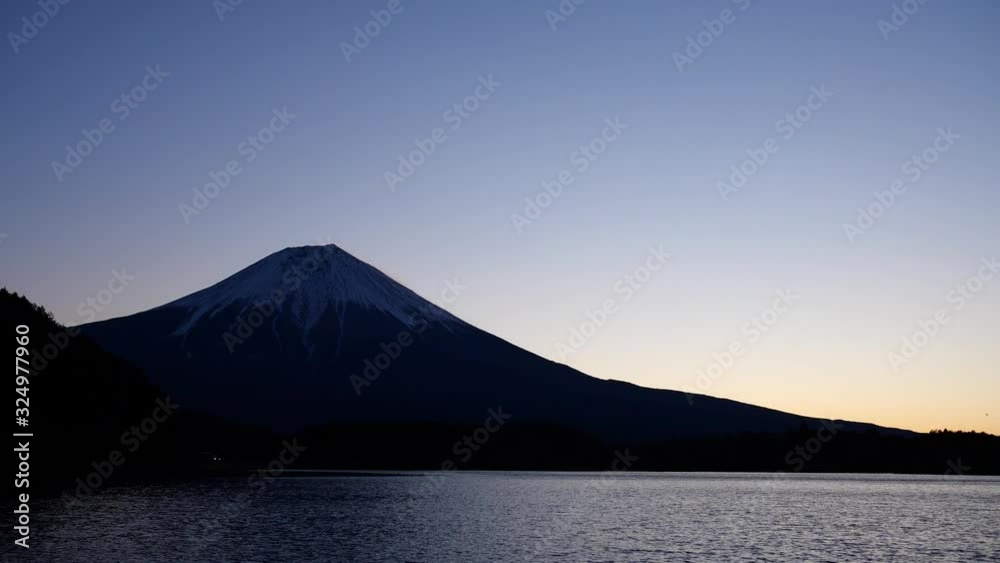 富士山　日の出　田貫湖　タイムラプス　静岡県　日本