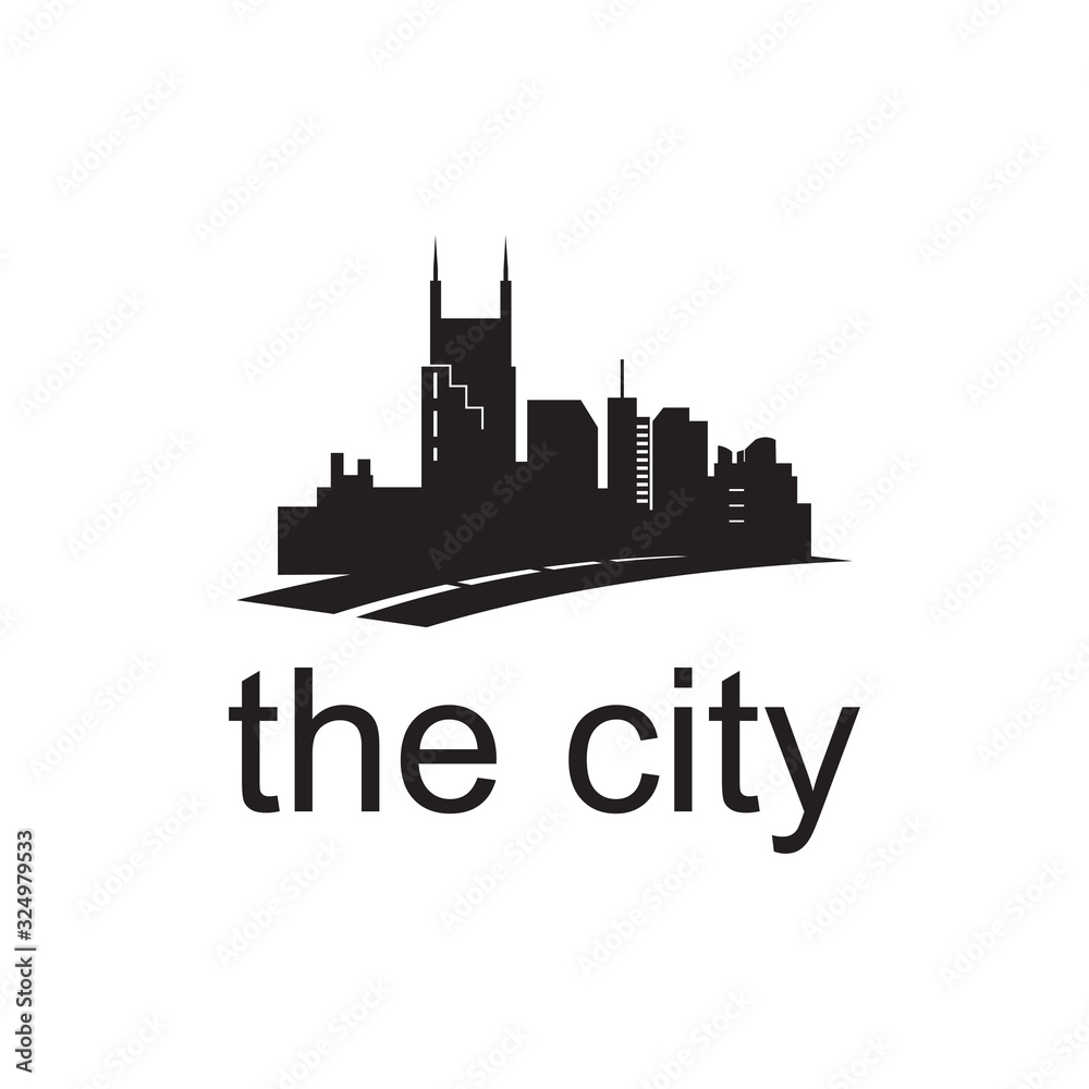 modern skyline silhouette vector logo design modern skyline silhouette vector logo design