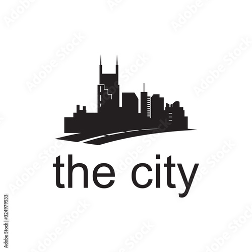 modern skyline silhouette vector logo design