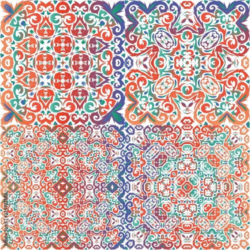 Antique talavera tiles patchworks.