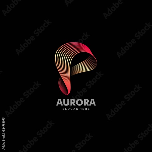 Vector Logo Illustration Aurora Gradient Colorful Style