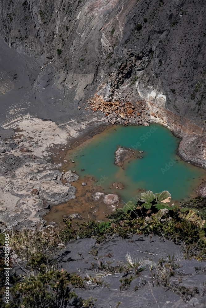 Fototapeta premium Beautiful close up view of the Crater of the Irazu Volcano in Costa Rica
