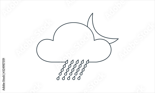 Light rain at night icon for evening showers