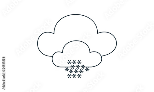 Snowing cloud icon for snowfall and winter weather