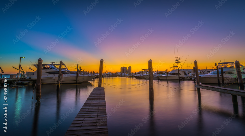 sunrise water sunset river sky sea boat horizon landscape shore harbor lighting architecture sun building miami