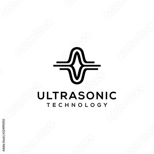 Creative modern ultrasonic wave logo icon vector template