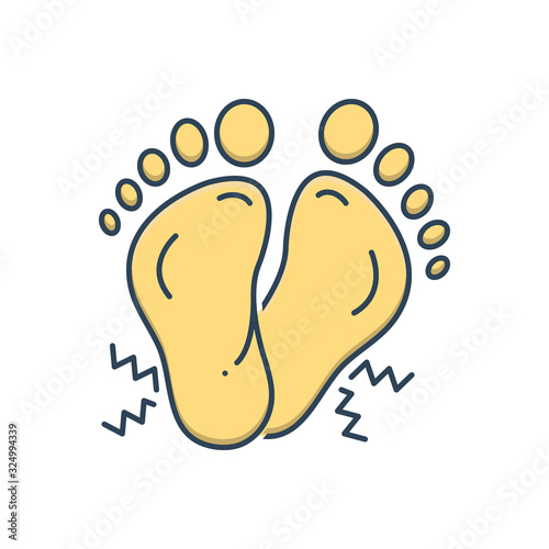 Color illustration icon for numbness  
