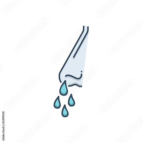 Color illustration icon for runny