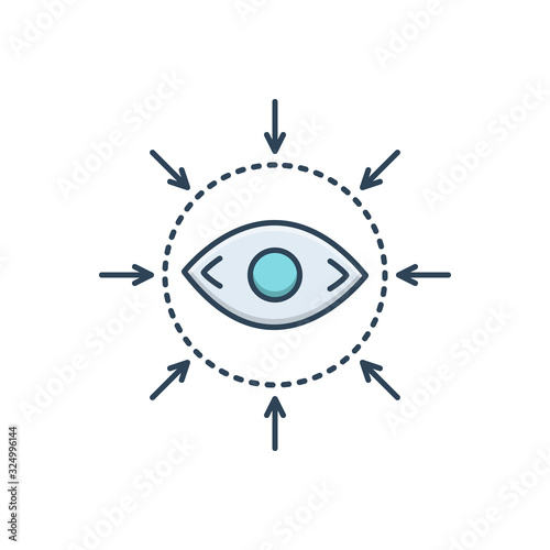 Color illustration icon for eye