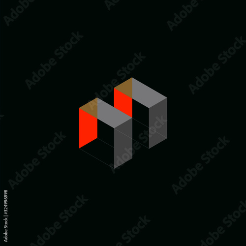 M letter logo precision geometric