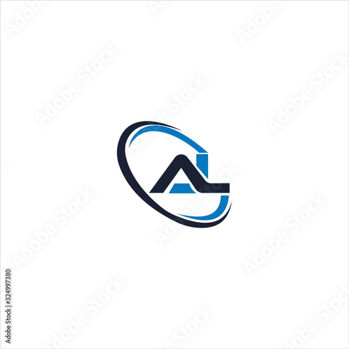 initial letter al or la logo vector designs