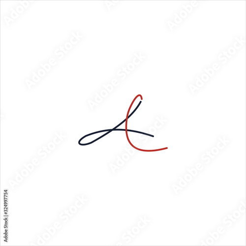 initial letter al or la logo vector design