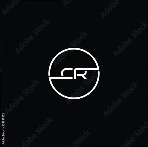 Outstanding professional elegant trendy awesome artistic black and white color CR RC initial based Alphabet icon logo.