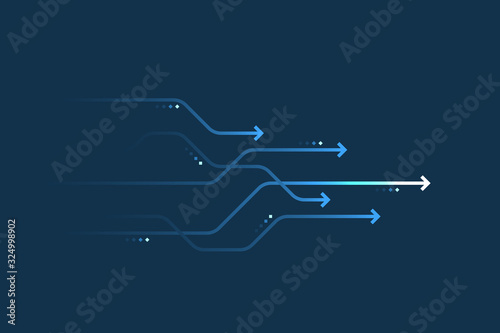 Light arrow speed, communication abstract background, business concept.