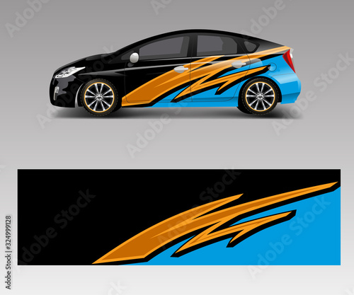 Car decal vector, graphic abstract racing designs for vehicle Sticker vinyl wrap