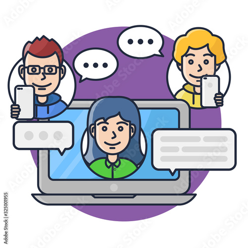 Video conferencing Icon concept for landing page